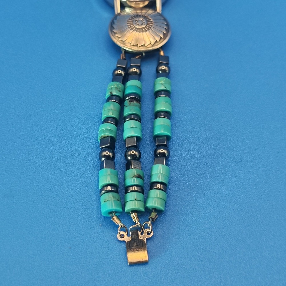 Vintage 1998 Timex Indiglo Sterling Silver Native Turquoise Women's Quartz Watch - Picture 10 of 13